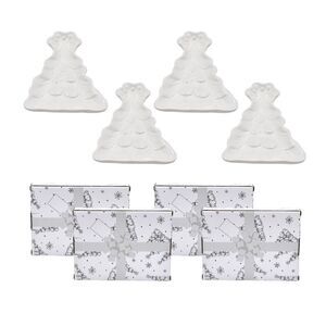 Temp-tations Seasonal Set of 4 Ceramic Spoon Rests with Gift Boxes White NWOT